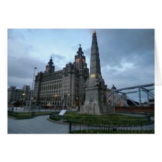 Liverpool Titanic Memorial and Liver Birds