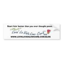 Livin' La Vida Low-Carb Blog Bumper Sticker bumper stickers