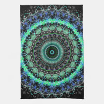 Living Green Mandala kaleidoscop kitchen tea towel kitchen towels