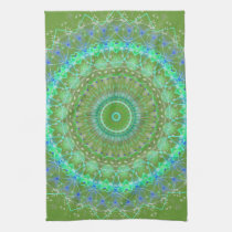 Living Green Mandala kaleidoscop kitchen tea towel kitchen towels