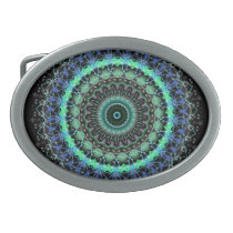 Living Green Mandala kaleidoscope belt buckle 