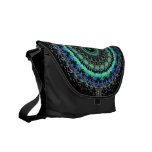 Living Green Mandala kaleidoscope messenger bag