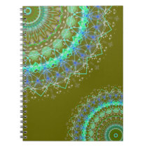Living Green Mandala kaleidoscope notebook notebooks