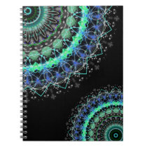 Living Green Mandala kaleidoscope notebook notebooks