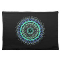 Living Green Mandala kaleidoscope placemat placemats