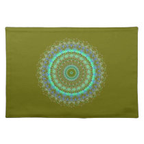 Living Green Mandala kaleidoscope placemat placemats