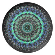 Living Green Mandala kaleidoscope plate plates
