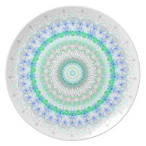 Living Green Mandala kaleidoscope plate plates