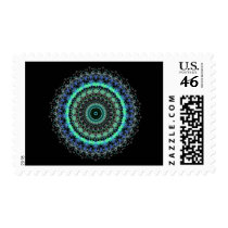 Living Green Mandala kaleidoscope postage stamps stamps