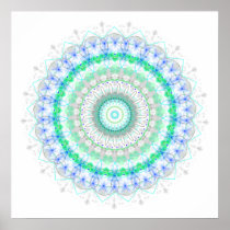 Living Green Mandala kaleidoscope poster print 1 posters