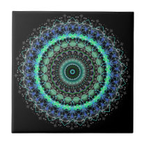 Living Green Mandala kaleidoscope tile tiles