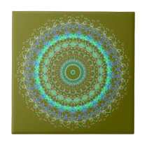 Living Green Mandala kaleidoscope tile tiles