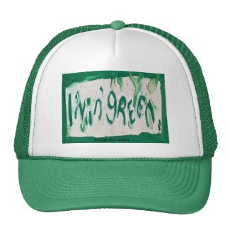living green trucker hat