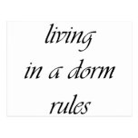 Living In A Dorm Rules Post Card
