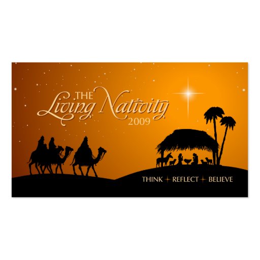 Living Nativity Christmas gift tag Business Card Template