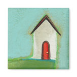 Living on the edge - adorable little house art magnets