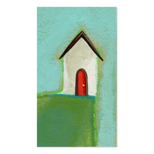 Living on the edge - fun little house art CUSTOM Business Card Templates (front side)