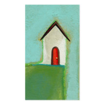 Living on the edge - fun little house art CUSTOM Business Card Templates