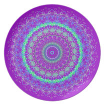 Living Purple Mandala kaleidoscope plate plates