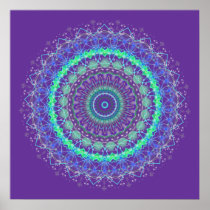 Living Purple Mandala kaleidoscope poster print posters