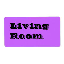 Living Room Moving Labels in Lavender Purple