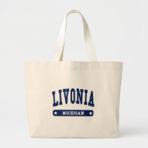 Livonia Michigan College Style tee shirts Tote Bags