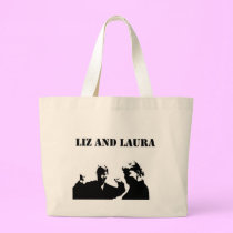 Liz and Laura Stencil Tote bags