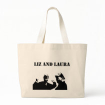 Liz and Laura Stencil Tote bags