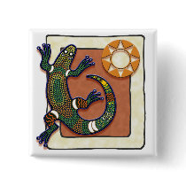 Lizard and Sun Pins
