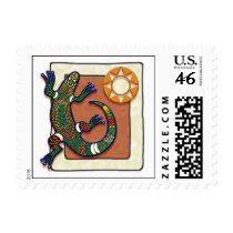 Lizard and Sun Postage Stamps