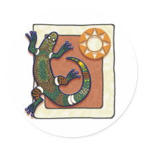 Lizard and Sun Stickers