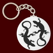 Lizard Art Keychain Cool Retro Reptile Art Gifts keychains