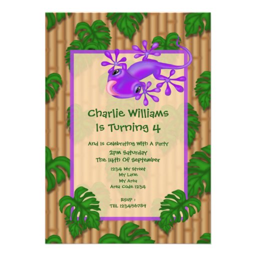 Lizard Birthday Party Invitations