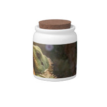 Lizard Climbing a Tree Candy Jar