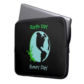 Lizard Earth Day Every Day Laptop Sleeve fuji_electronicsbag