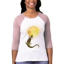 Lizard Holding the Sun: Ladies 3/4 Sleeve Raglan t-shirts