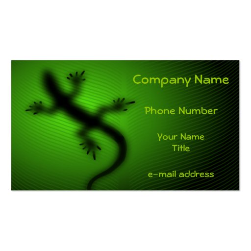 Lizard Silhouette Business Card Templates (front side)