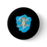 lizard stuck on glass pinback button