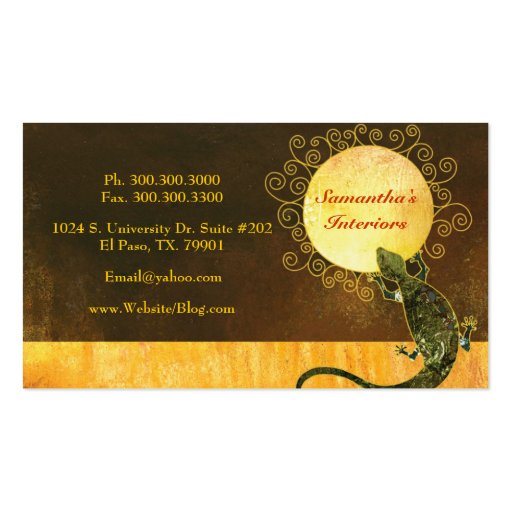 Lizard & The Sun: Interior Design Monogram Business Cards (back side)