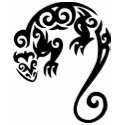 LIZARD TRIBAL BLACK T SHIRT by alittleblack