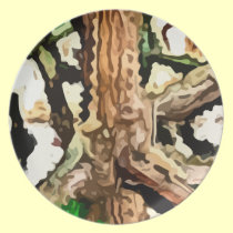 lizards blending in a tree painting plates