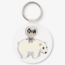 Lizzy and Frosting the Polar Bear keychains