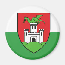 Ljubljana, Slovakia flag Refrigerator Magnets