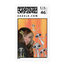 LK & Alien Friends Postage Stamp by Quantum_Art_Nerd LK & Alien Friends Postage Stamp