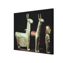 Llama, alpaca y mujer impresion de lienzo