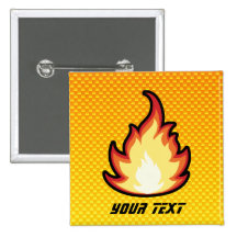 Llama amarillo-naranja del fuego pins