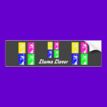 Llama Blocks in Bright Colors on everything bumper stickers