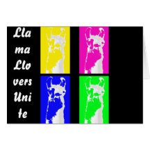 Llama Blocks in Bright Colors on everything Cards
