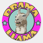 Llama del drama, etiquetas redondas