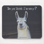 Llama Face Digital Art Humorous Photo Mousepad